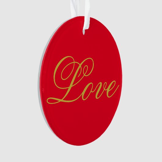 Gouden Kleur Script Rood Liefde Bruiloft Kalligraf Ornament (voorkant)