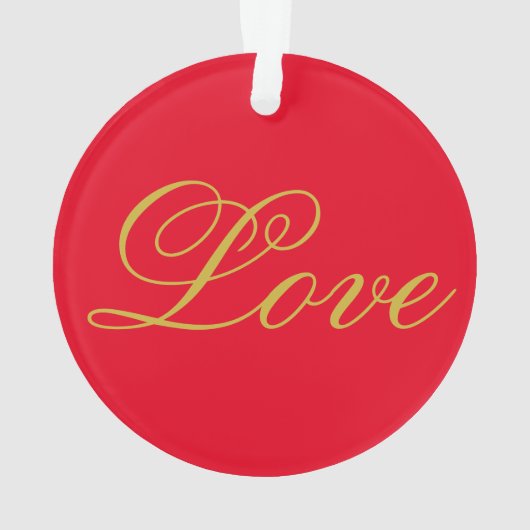 Gouden Kleur Script Rood Liefde Bruiloft Kalligraf Ornament (achterkant)