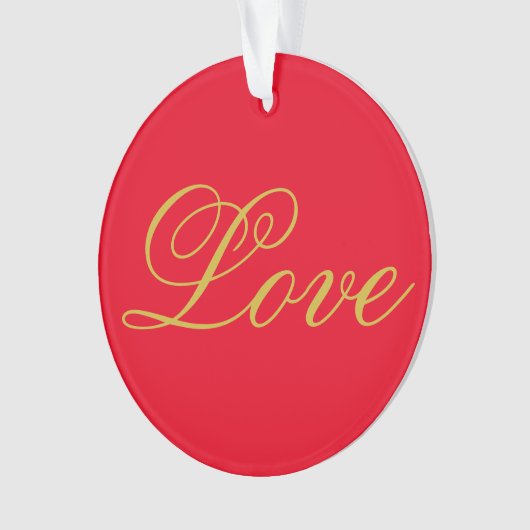 Gouden Kleur Script Rood Liefde Bruiloft Kalligraf Ornament (voorkant)