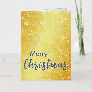 Gouden Kleur Vrolijk Kerstmis Familie Bericht Nieu Folie Feestdagenkaart