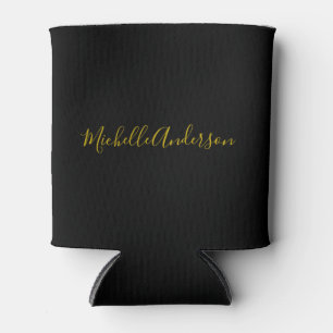 Gouden Kleur Zwart Moderne Minimalistische Handwri Blikjeskoeler