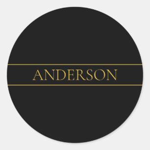 gouden kleuren en regels voor Classy Gold Ronde Sticker