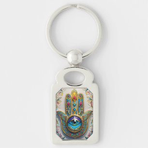 Gouden Kleurrijke Filigree Blauwgroene Derde Oog H Sleutelhanger