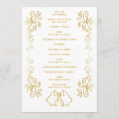 Gouden klokken Scrollwork Ontwerp Wedding Programma (Achterkant)