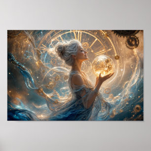 Gouden Klokwerk Reverie Fantasie Poster