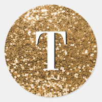 Gouden Klompige Glitter Monogram