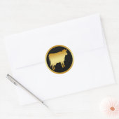 GOUDEN KOE RONDE STICKER (Envelop)