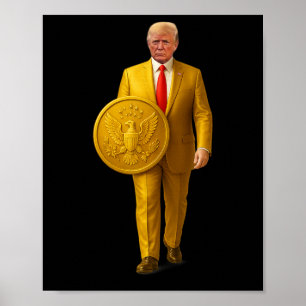 Gouden Koepel Trump Groot Amerikaanse Kaart Patrio Poster