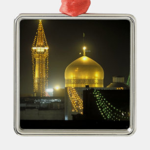 Gouden koepel van het Imam Reza-heiligdomcomplex b Metalen Ornament