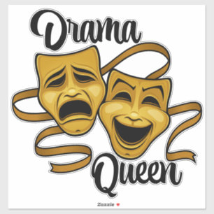 Gouden Komedie- en Tragedie-theatermaskers Drama Q Sticker