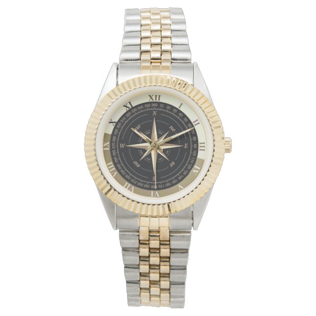 gouden kompas horloge (Voorkant)