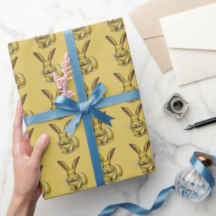 Gouden Konijn Patroon Chinees Nieuwjaar 2023 Cadeaupapier
