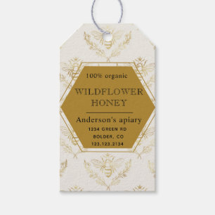 gouden koningin bijenbijengunstig tag cadeaulabel