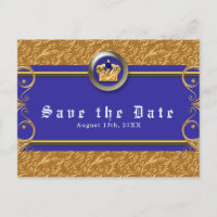 Gouden & Koninklijk Blauwe Kroon Elegante Glam Red