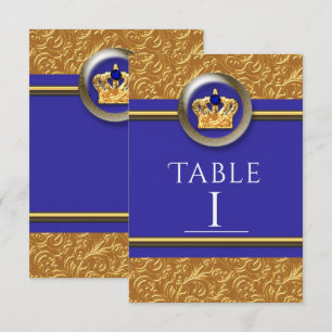 Gouden & Koninklijk Blauwe Kroon Elegante Tafel Nu Kaart