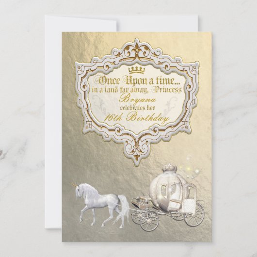 Gouden Koninklijke Prinses Verhalenboek Koets & Ee Kaart (Voorkant)