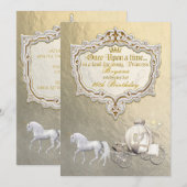 Gouden Koninklijke Prinses Verhalenboek Koets & Ee Kaart (Voorkant / Achterkant)