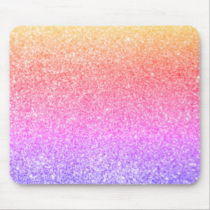 Gouden Koraal Roze Paarse Glitterende Regenboog Gl Muismat