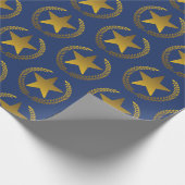 Gouden Krans en Sterrenpatroon Cadeaupapier (Hoek)