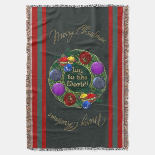 Gouden krans, levendige Ornamenten op Pine Green Deken (Voorkant Verticaal)