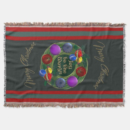 Gouden krans, levendige Ornamenten op Pine Green Deken (Voorkant)