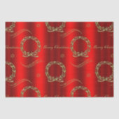 Gouden kransen en Glitter Rode Kerstmis Tissuepapier (Voorkant)