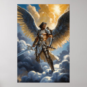 Gouden Krijger van de Hemel Aartsengel Michaël Poster