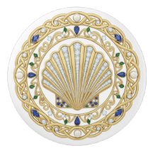 Gouden Kristal Schelp 2D grafische edelstenen