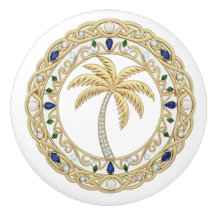Gouden Kristallen Palmboom 2D-grafisch Oceaan Stra