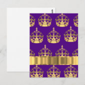 Gouden kronen op paars briefkaart (Voorkant / Achterkant)