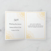 Gouden kronkels 50ste verjaardag Dank je foto Bedankkaart (Binnen)