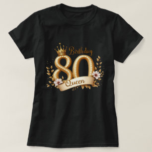 Gouden kroon 80e verjaardag Queen Gift T-shirt