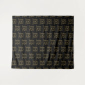Gouden kroon aangepaste monogram bruiloft achtergr wandkleed (Voorkant (horizontaal))