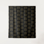 Gouden kroon aangepaste monogram bruiloft achtergr wandkleed (Voorkant)