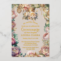 Gouden Kroon Diamant Bloemen Quinceanera