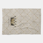  Gouden Kroon Koningin Koning EIGEN TEKST Theedoek (Horizontaal)