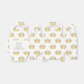 Gouden kroon op aangepaste kleur bruiloft bedankdoosjes (Uitgevouwen)