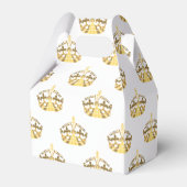 Gouden kroon op aangepaste kleur bruiloft bedankdoosjes (Voorkant Zijde)
