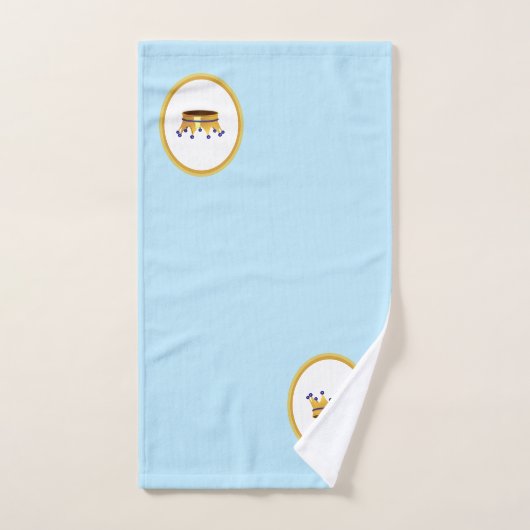 Gouden Kroon op Wit & Turquoise Bad Handdoek (Handdoek)