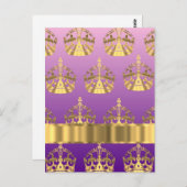 Gouden kroon patroon briefkaart (Voorkant / Achterkant)