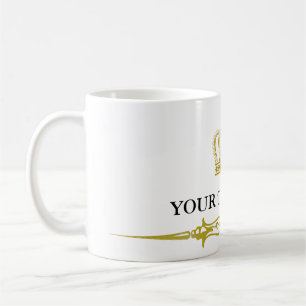 Gouden Kroon + uw tekst & achtergrond Koffiemok