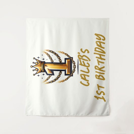 Gouden Kroonketting Drip 1 #1 1e Verjaardagsfeestj Wandkleed (Voorkant)