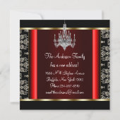 Gouden kroonluchter Black Damask Adreswijziging Aankondiging (Achterkant)