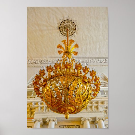 Gouden kroonluchter, Hermitage Museum, Rusland Poster (Voorkant)