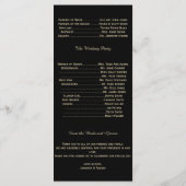 Gouden kroonluchters op zwart posh bruiloft progra programma (Achterkant)