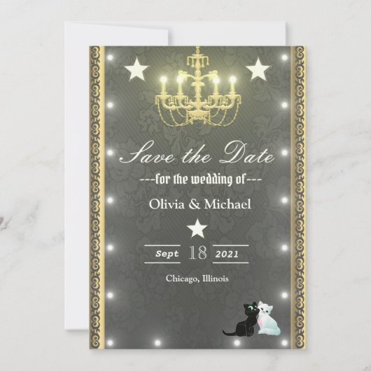 Gouden kroonluier save the date (Voorkant)