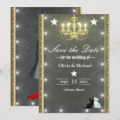 Gouden kroonluier save the date (Voorkant / Achterkant)