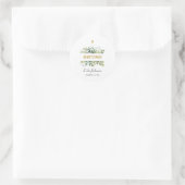 Gouden kruis doop ronde sticker (Tas)