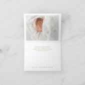 Gouden Kruis Elegante Fotodoop Bedankkaart (Binnen)