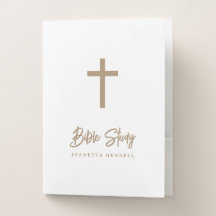 Gouden Kruis Gepersonaliseerde Witte Bijbelstudie